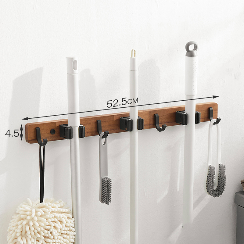 Besen haken Aufbewahrung shaken Küche Bad Organisation Zubehör für Küchen garten Waschholz Wand halterung Mop Organizer Halter: Rot