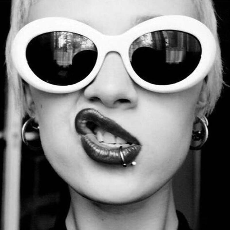Frauen Schlagkraft Brille Gläser Männer Sonnenbrille Weiblich Männlich Oval Sonnenbrille Schwarz Weiß verrotten Brillen UV400
