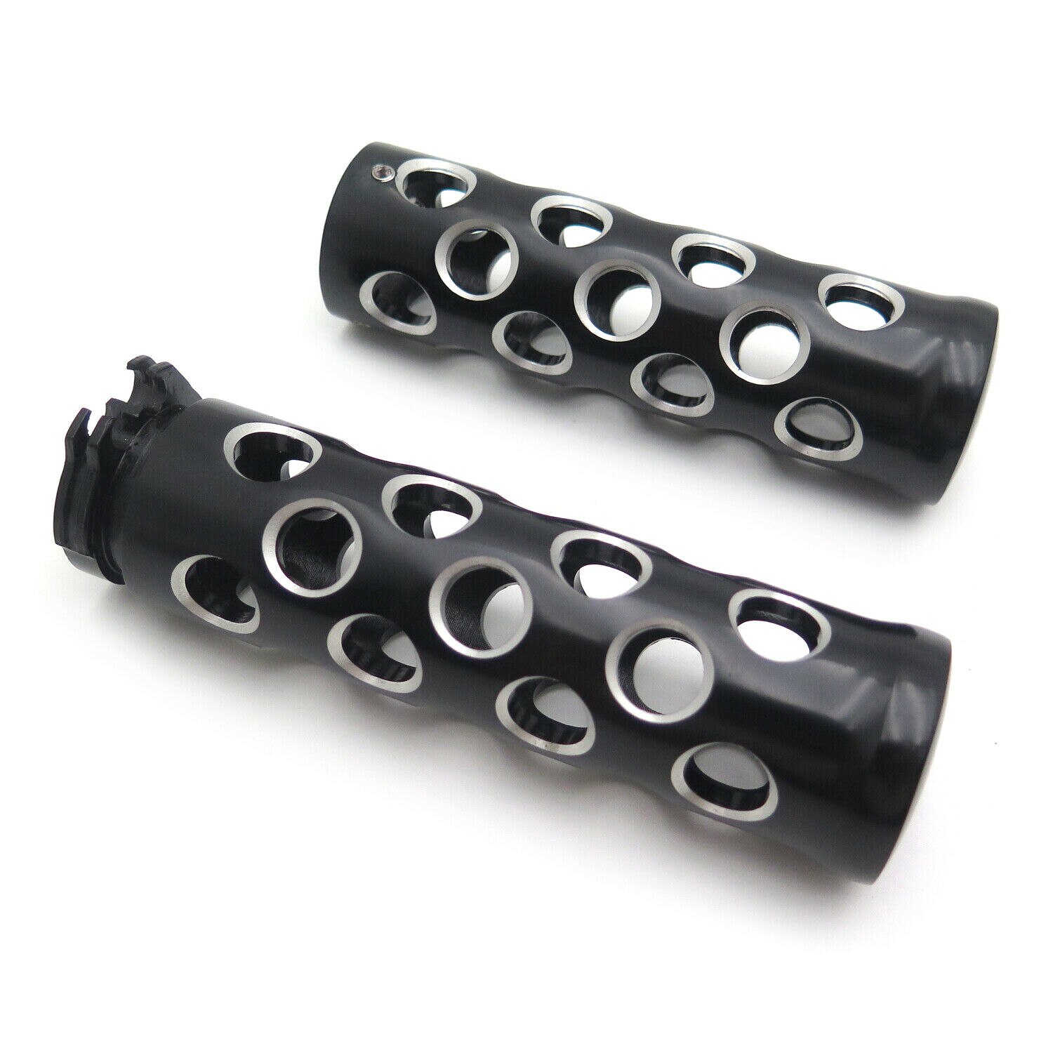 Black Hand Grips for Harley Davidson Road King Street Glide Motorcycles W/ 1" Handlebars Aftermarket Parts