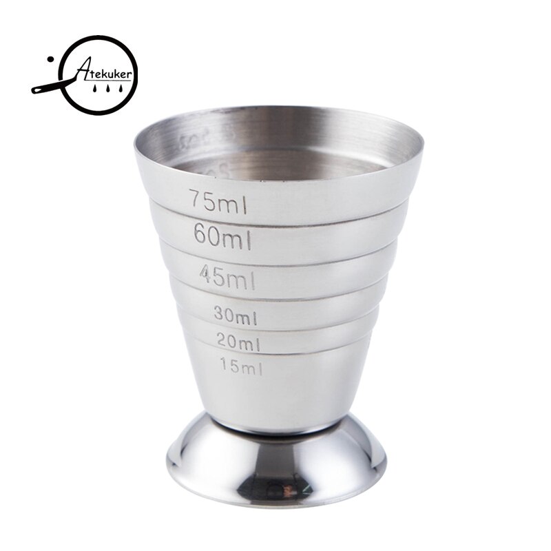 1Pc 75ml Stainless Steel Measuring Shot Cup Jigger Bar Cocktail Drink Mixer Liquor Measurer Mojito Cups Bar Tools Accessories