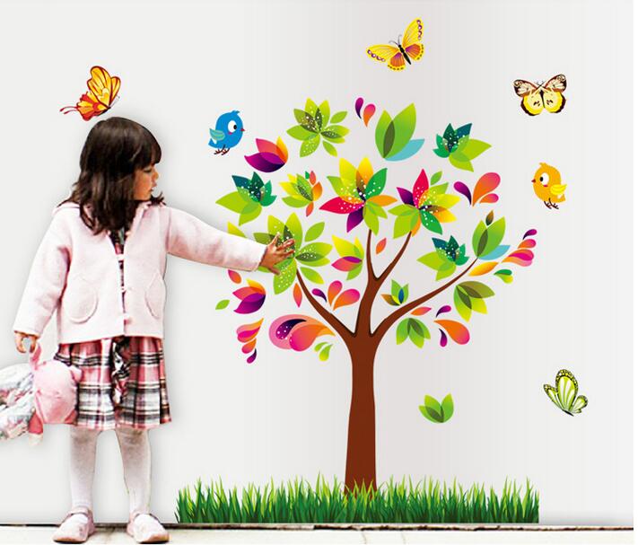 Boom Vogels Vinyl Muurschildering Diy Muursticker Home Decor Muurstickers Voor Kinderkamer Baby Nursery Room Decoratie