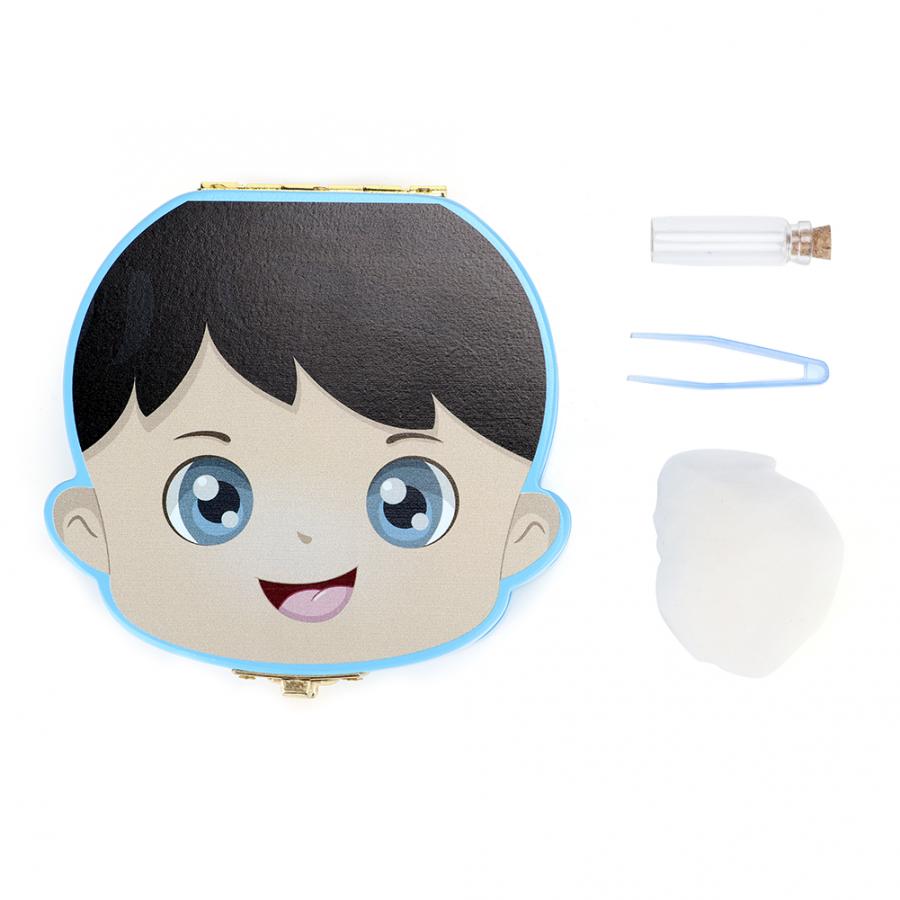 Wooden Baby Teeth Box Save Organizer First Tooth Collection Box Cartoon Milk Teeth Deciduous Storage Memory Box