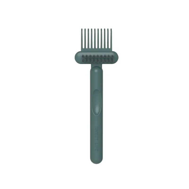 2In1 Comb Cleaning Brush Hairbrush Cleaner Rake Comb Embedded Tool Mini Hair Dirt Remover For Removing Hair Dust Home Salon Use: green