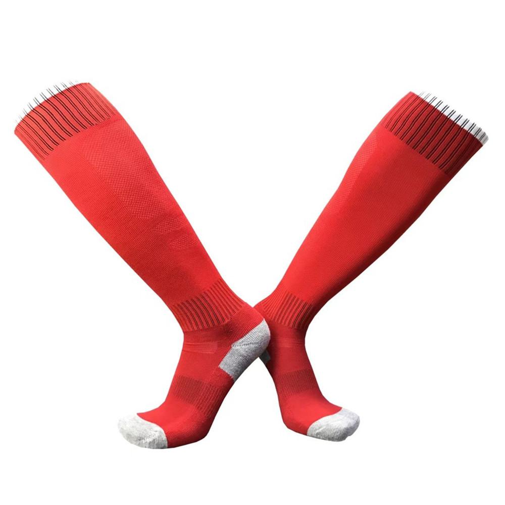 Kids Football Socks Long Tube Boys And Girls Soccer Socks Thickening Towel Stokings Sports Socks Protective Foot: ETM 013 red