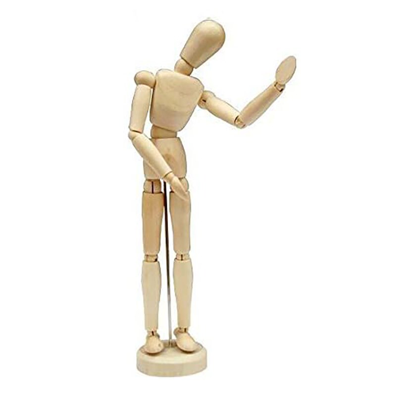 Flexible Wooden Puppet Model Removable Wooden Artist's Sketch Model Home Office Desk Decoration 2 Pcs 12 Inch