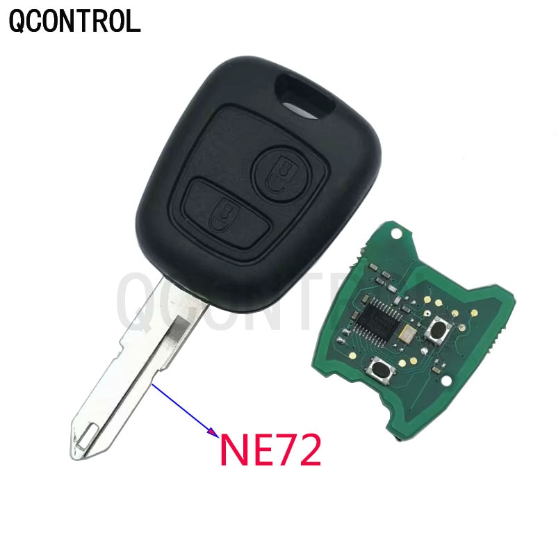 Qcontrol 2 Knoppen NE72 Blade Afstandsbediening Sleutelhanger Controller Voor Peugeot 206 433Mhz Met PCF7961 Transponder Chip