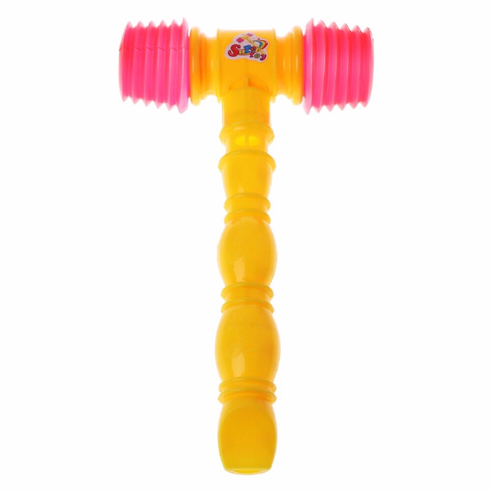 25cm Child Training Toddler Kids Handle Plastic Hammer Whistle Toys Noise Maker