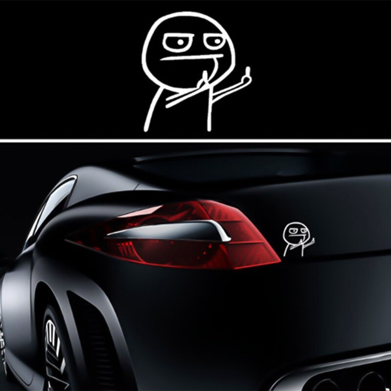 Auto Sticker Grappig Cartoon Middelvinger Voor Toyota 86 GT86 FT86 Scion FR-S Corolla C-HR Rav4 Yaris