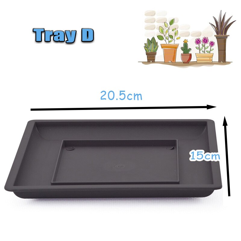 1Pc Imitatie Paars Zand Plant Tray Voor Plastic Bloempot Balkon Vierkante/Rechthoekige Potten Bonsai Kom Tuin Decoratie