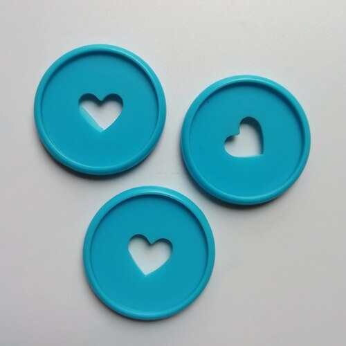 12 Pcs Notebook Paddestoel Gat Knop 360 Graden Flip Liefde Knop Plan Gesp Disc 35 Mm Kleurrijke Hart Plastic Schijf diy Bindmiddel: Sky Blue