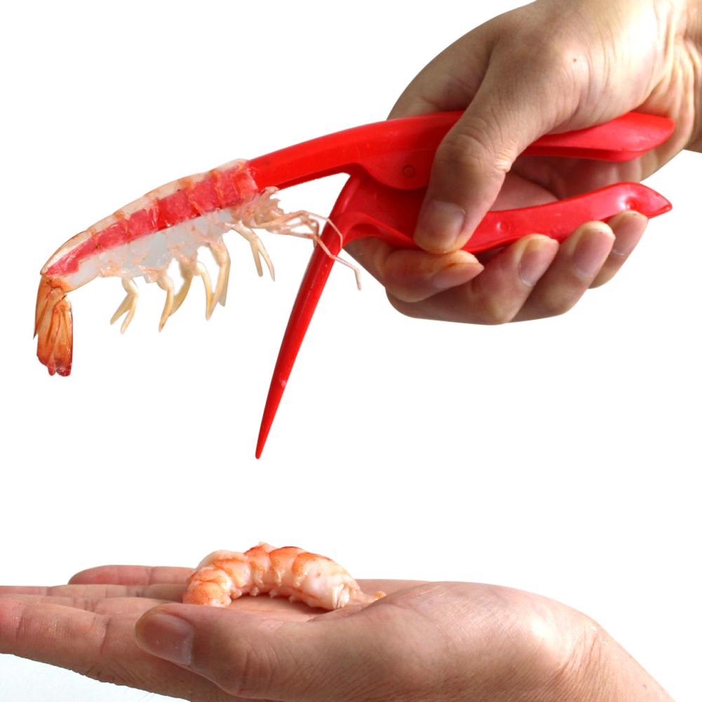 Pince à éplucher les crevettes en acier inoxydable, éplucheur de crevettes de cuisine, outils de fruits de mer: plastic