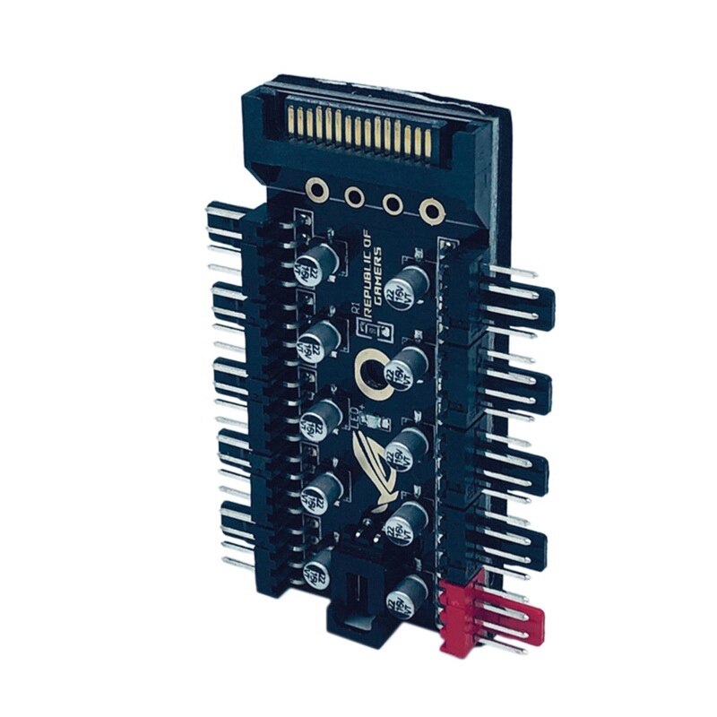Intelligent Temperature Control Pwm 4Pin 4 Pin Fan Hub 10 Way Controller with Big 4P Port and SATA Port Power Supply