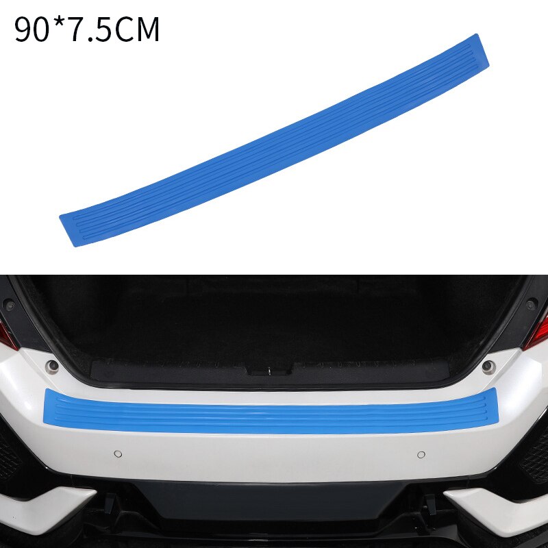 Universal Car Trunk Door Guard Strips Sill Plate Protector Rear Bumper Guard Rubber Mouldings Pad Trim Cover Strip Car Styling: 90cm x 7.5cm Blue