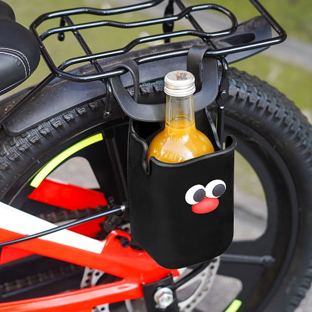 Simpatici portabicchieri in silicone di grande capacità portatile passeggino portabicchieri borsa portaoggetti per bottiglie sacchetti per bottiglie d'acqua con faccia di cartone animato