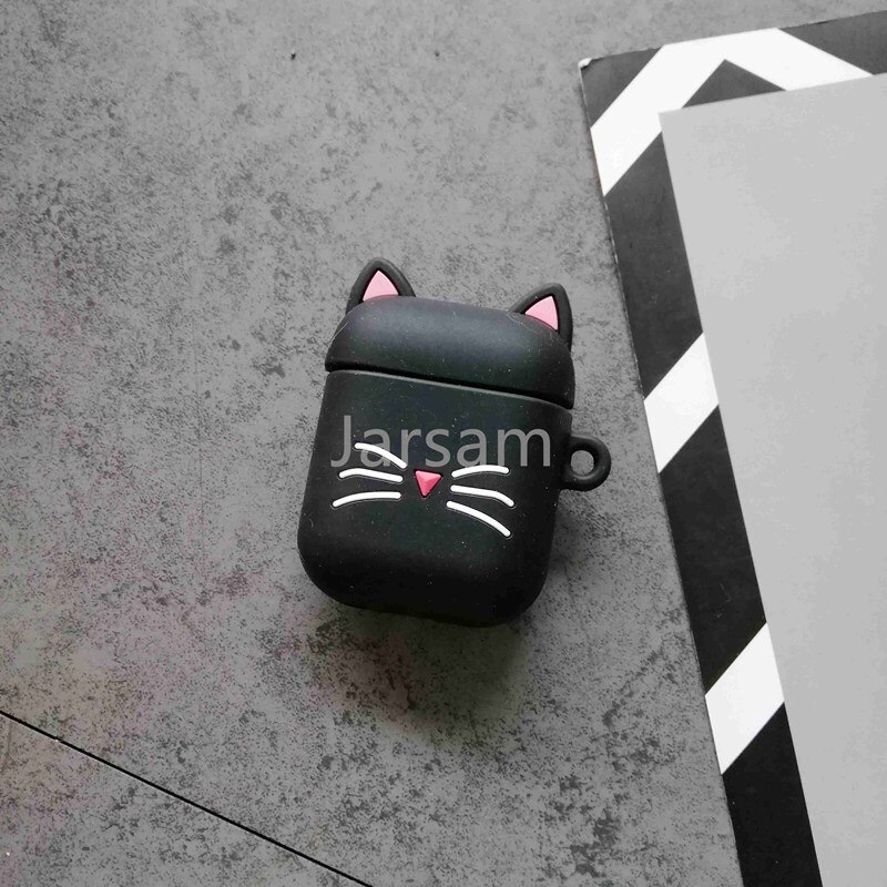 2020 per Airpods 2 Custodia In Silicone Del Punto Del Fumetto di Caso Della Copertura Per Apple Airpods Sveglio del Trasduttore Auricolare 3D caso Cuffia Per Earpods christm: Blackbeardcat
