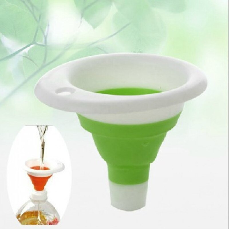 2Pcs/lot Mini Telescopic Silicone Gel Foldable Funnel Cute Collapsible Kitchen Tool