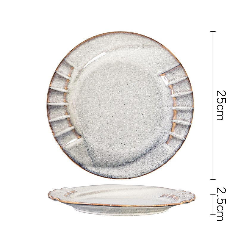 Japanese ceramic sushi dinner plate restaurant supplies kitchen tableware set nordic dessert sald plate trays decorative tea cup: Round plate