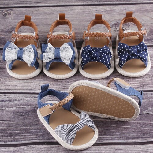 proprietà Della Ragazza del bambino Morbida Suola Scarpe Sandali di Bowknot Del bambino Prewalkers Infantili Sandali Del bambino