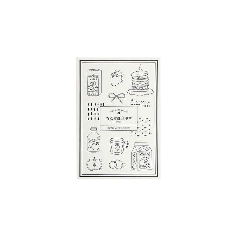 XINAHER 16 stks/set cake drankjes voedsel stempel DIY houten stempels voor scrapbooking briefpapier scrapbooking standaard stempel