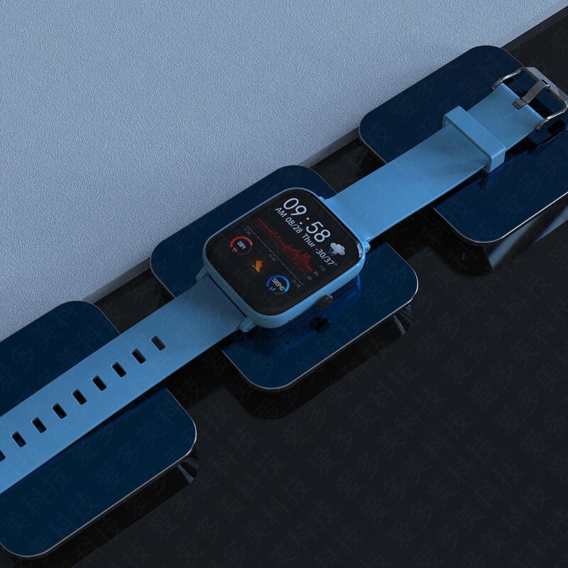 Xiaomi smart ur  p8 vandtæt pulsmåling blodtryksovervågning bluetooth opkald sport trin tæller intelligent armbånd: Blå