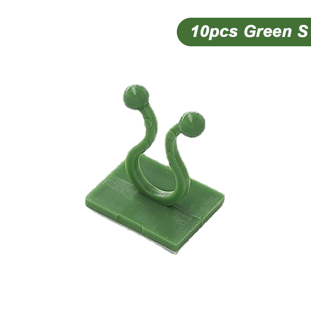 Clips de fixation murale pour plantes grimpantes, 10 pièces, crochets à boucle de vigne auto-adhésifs, fixateurs de pinces en rotin collants, dispositifs de fixation invisibles: Rouge
