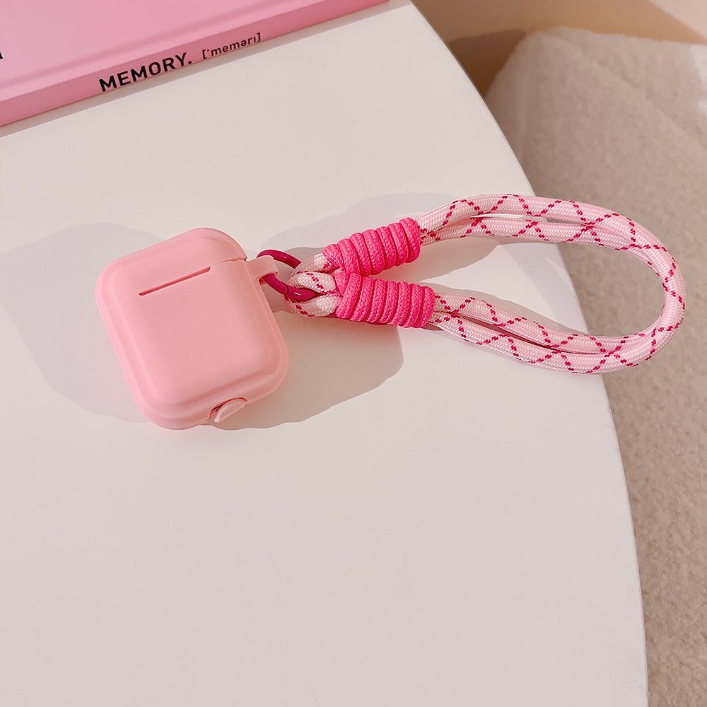 Funda para auriculares con correa de cordón para AirPort Pro 2 2022 2a generación Air Pods 3 2 1 3.a generación accesorios de cubierta: S / Rosa