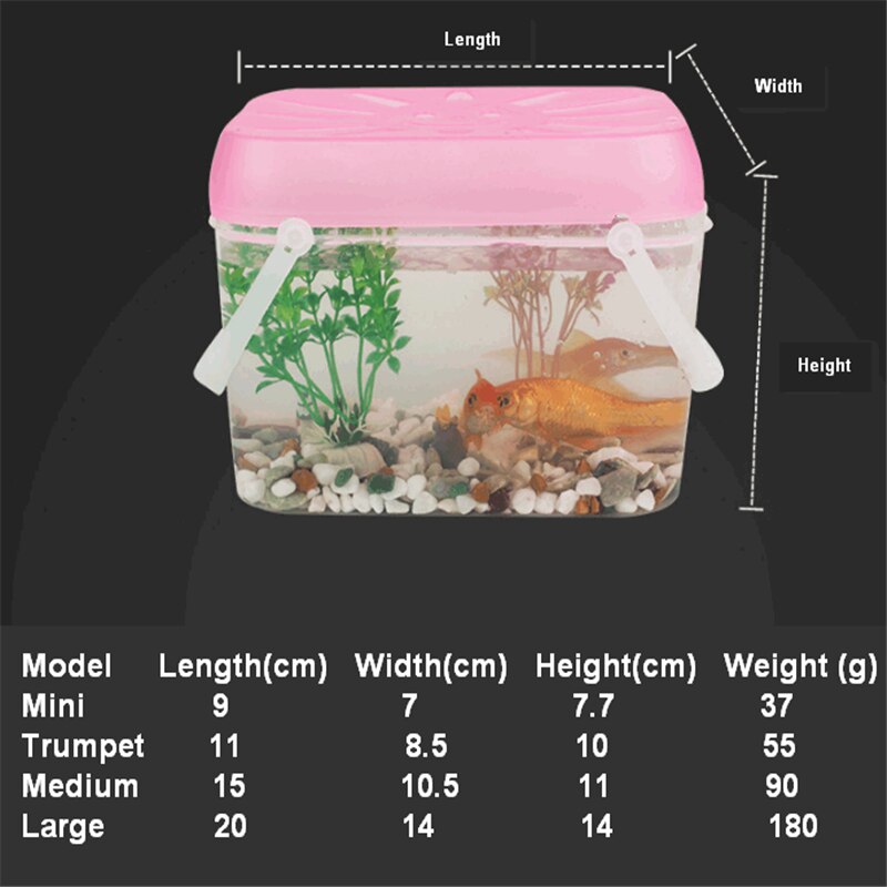 HONGYI Small fish tank turtle tank mini pet feeding box children portable small plastic