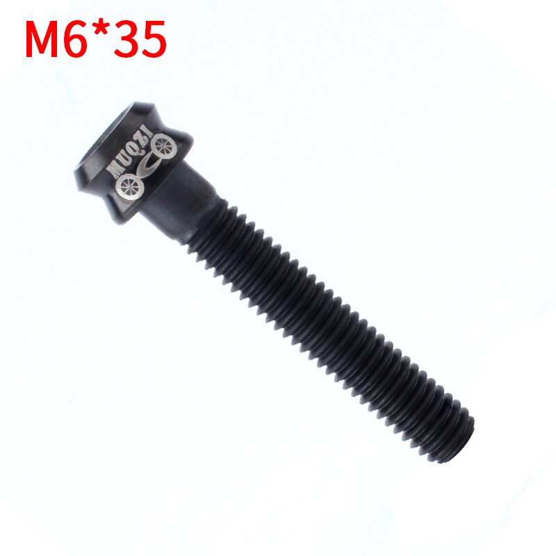 Muqzi pyörän haarukka kuulokkeen suojus titaaniruuvi  m6*30 m6*35mm varren yläkannen pultti 4 väriä mtb maantiepyörän osien tarvikkeet: M6-35 mustaa