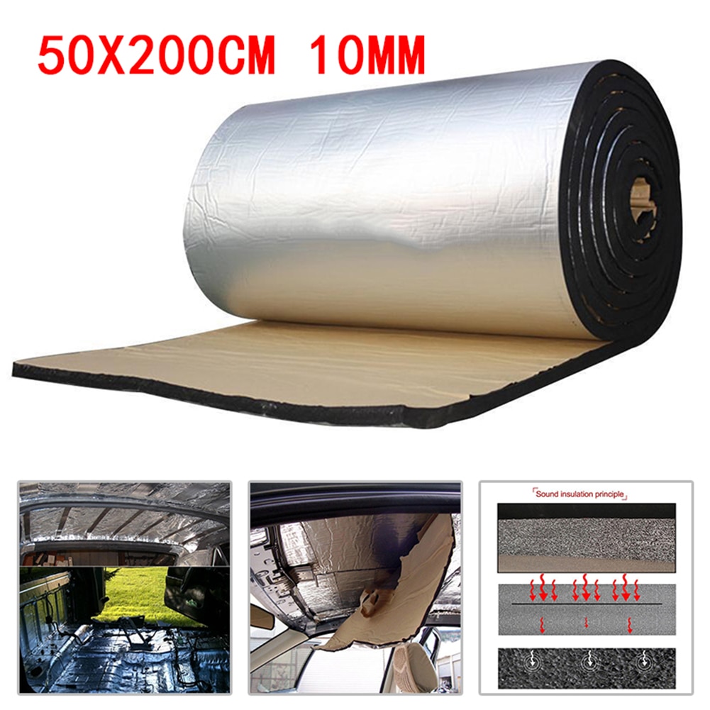 10mm Auto Car Hood Firewall Heat Shield Insulation Sound Deadener Mat 50*200cm