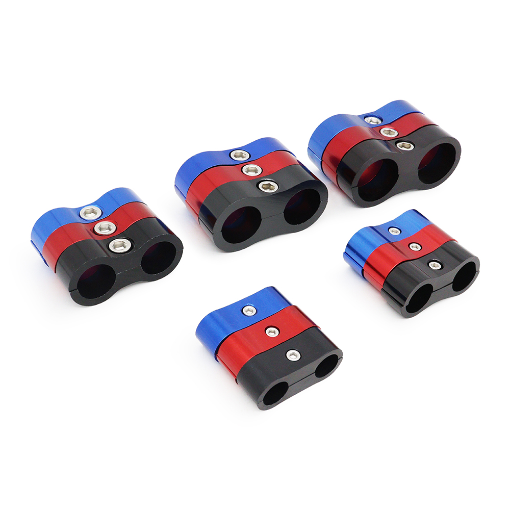 AN4 AN6 AN8 AN10 AN12 abrazadera de línea de manguera de goma trenzada, separador de línea anodizado de aluminio, Kit de abrazadera divisora, negro/rojo/azul
