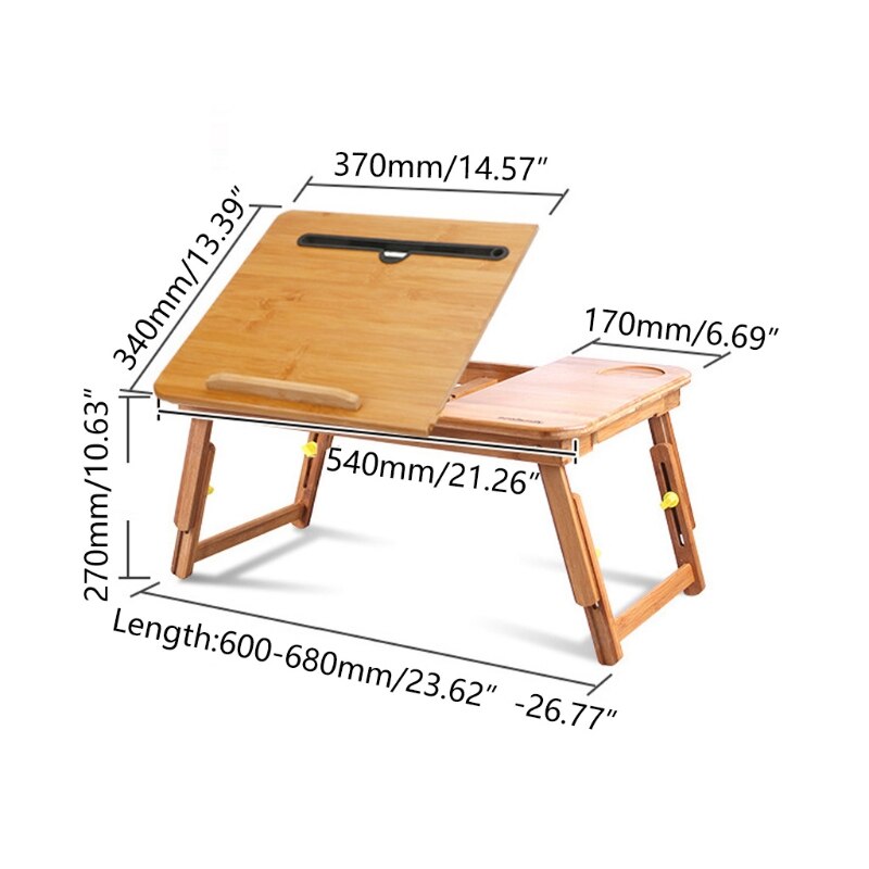 Laptop Bett Tablett Multi Multi-Aufgabe-ihren Bambus Runde Schreibtisch Klapp Tablett Smartphone Tablette Runde Tablett für Hausaufgaben Studie