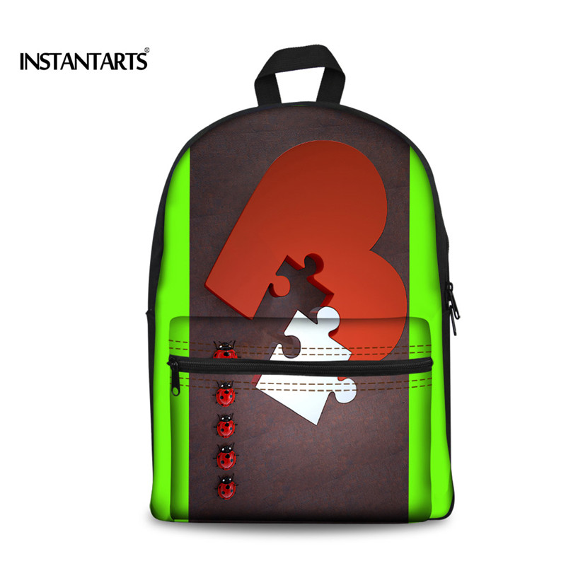 INSTANTARTS Cool Animal Printing Backpack for Teenager Boys Travel Laptop Canvas Backpack 3D Ladybug Children School Backpacks: CC1467J