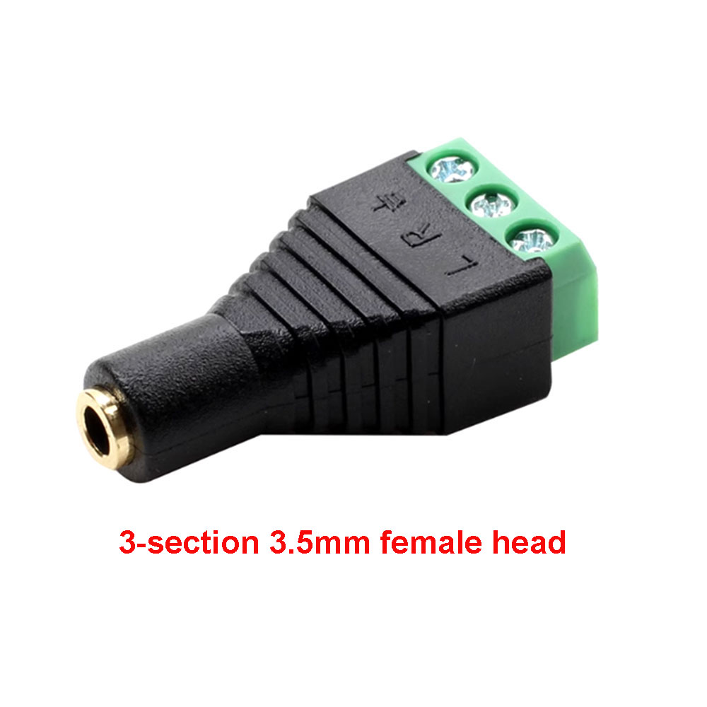 1-10 stuks 3.5mm 6.3mm jack connector stereo adapter 3.5mm RCA audio mono kanaal plug naar schroef terminal audio mono kanaal plug: Donkergrijs / 1 P