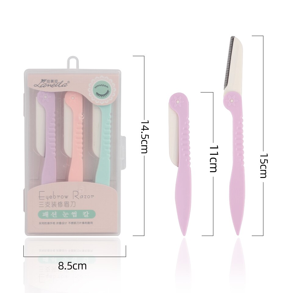 Recortador de cejas, afeitadora de cejas, cuchilla, moldeador de cejas, utensilio para eliminar el vello Facial, herramientas de maquillaje de belleza para mujeres, 1/3 uds.