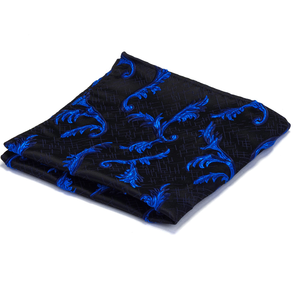 Mouchoir de luxe en soie fait main pour hommes vert noir Jacquard à fleurs Hanky pour poche de fête d'affaires serviette de poitrine carrée