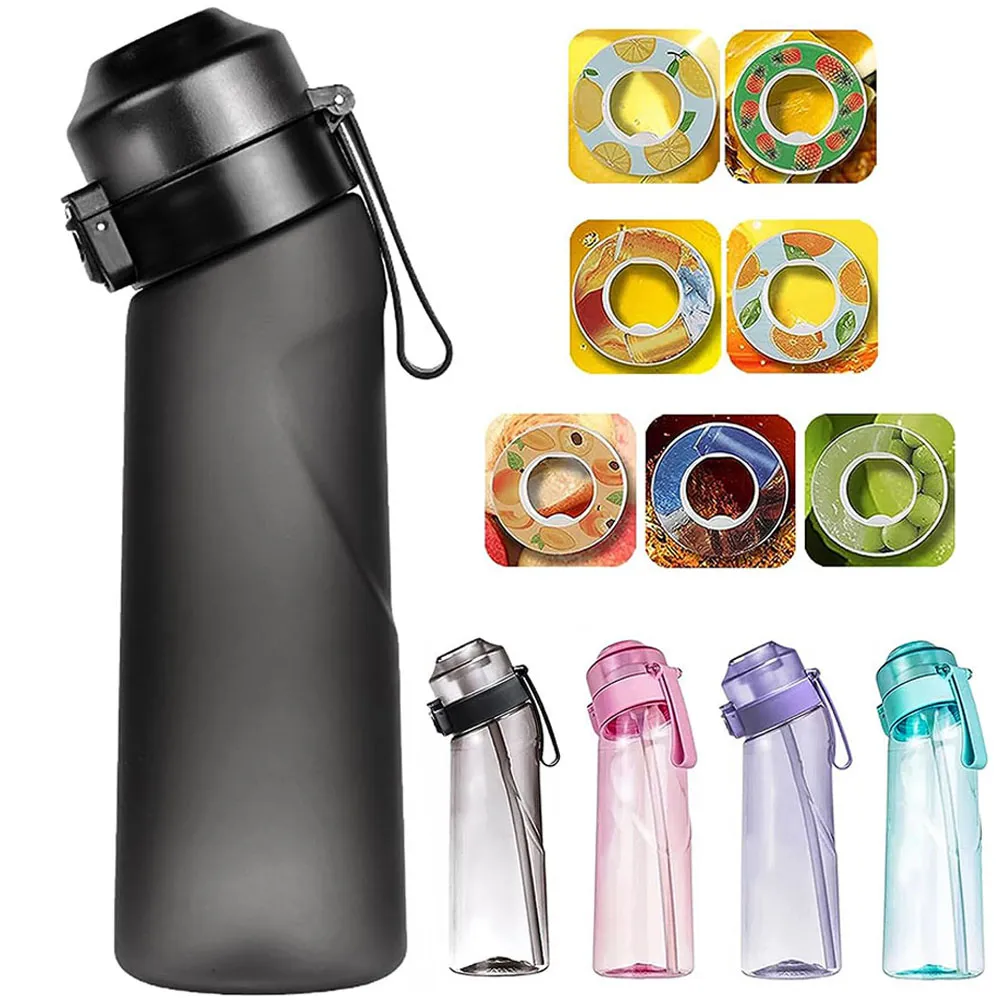Aromatisierte Wasser flasche 650ml Sport alr hoch Trink flasche 7 Frucht duft kapseln Wasser becher für draussen-Camping Fitness