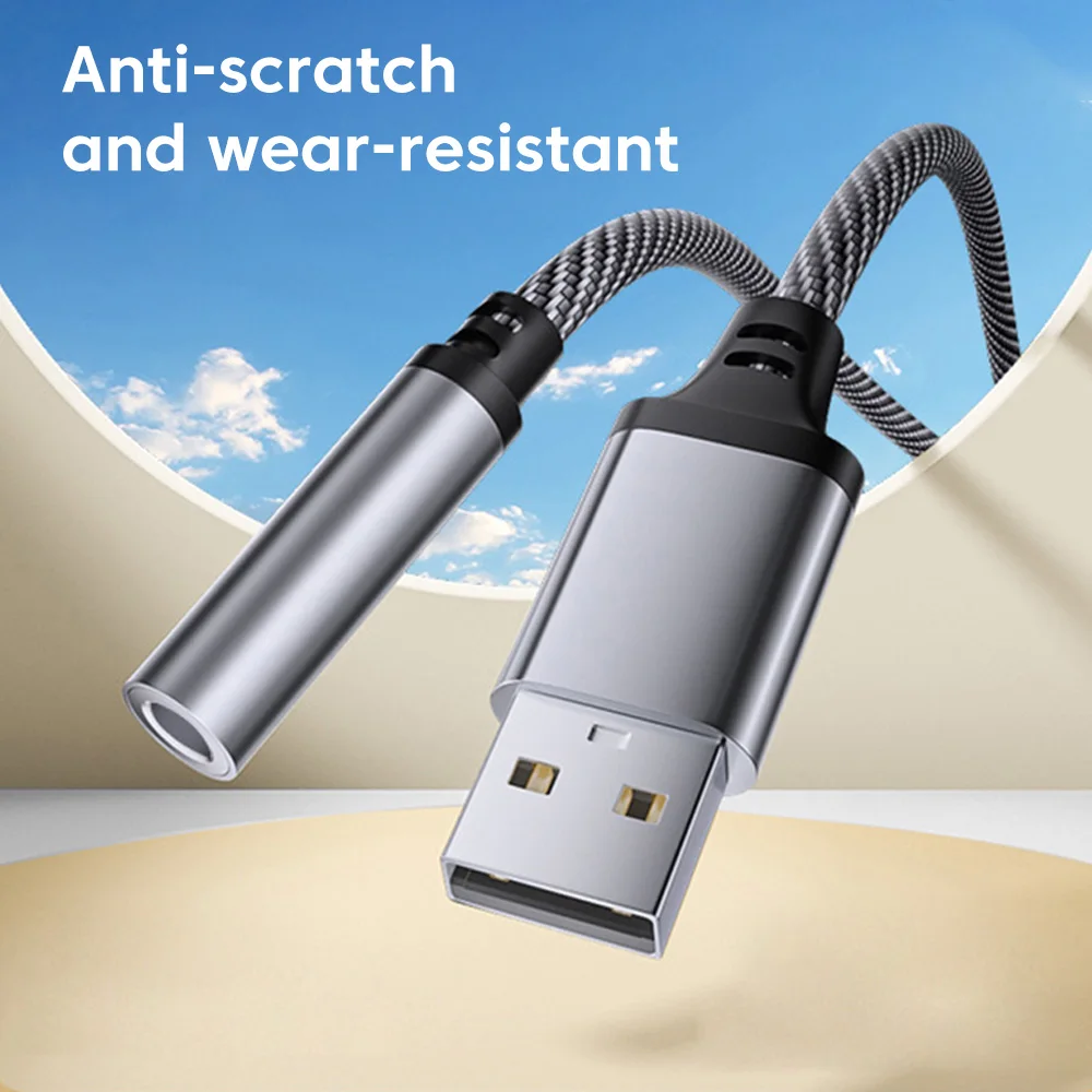Usb Naar 3.5Mm Jack Audio Adapter Usb A Naar 3.5Mm Audio Kabel Usb Naar Audio Jack Adapter Koptelefoon Converter Voor Pc Laptop