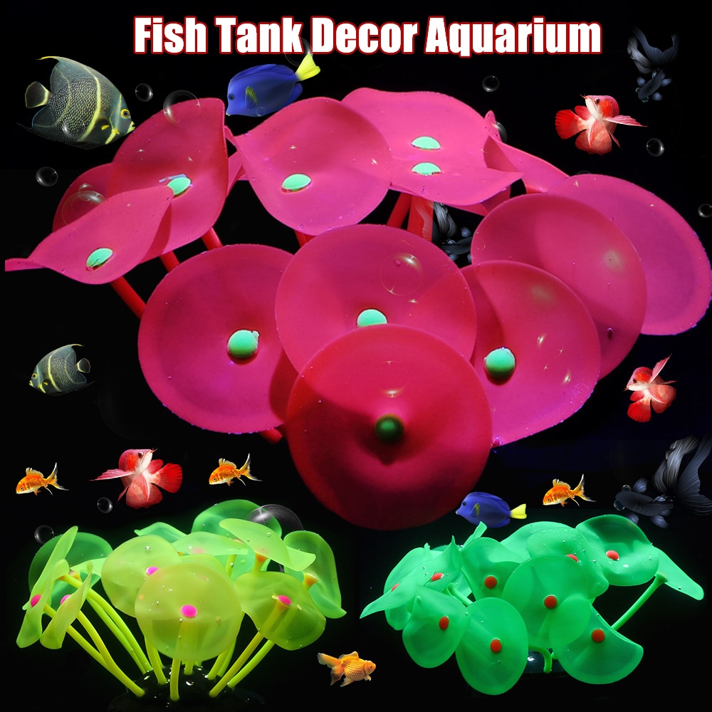 Siliconen gloeiende kunstmatige aquarium aquarium koraalplanten onderwater ornament aquarium aquarium decoratie accessoires  d30