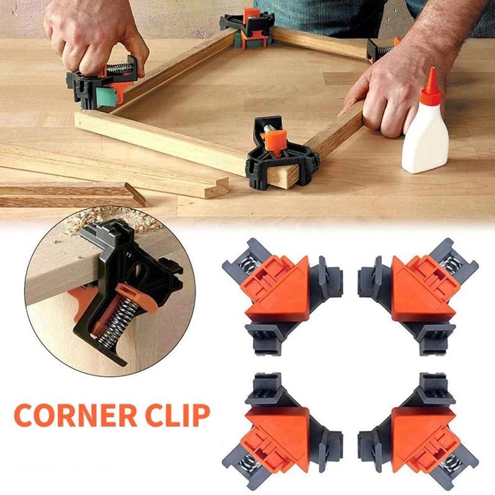 Hoekklem, 2 Stuks Haakse Klem Roestvrij Staal Enkele Handgreep Klem 90 Graden Haakse Clip Fixer Verstelbare Meerhoekige Hoekklem voor Houtbewerking, Cadeaus voor Mannen Vader