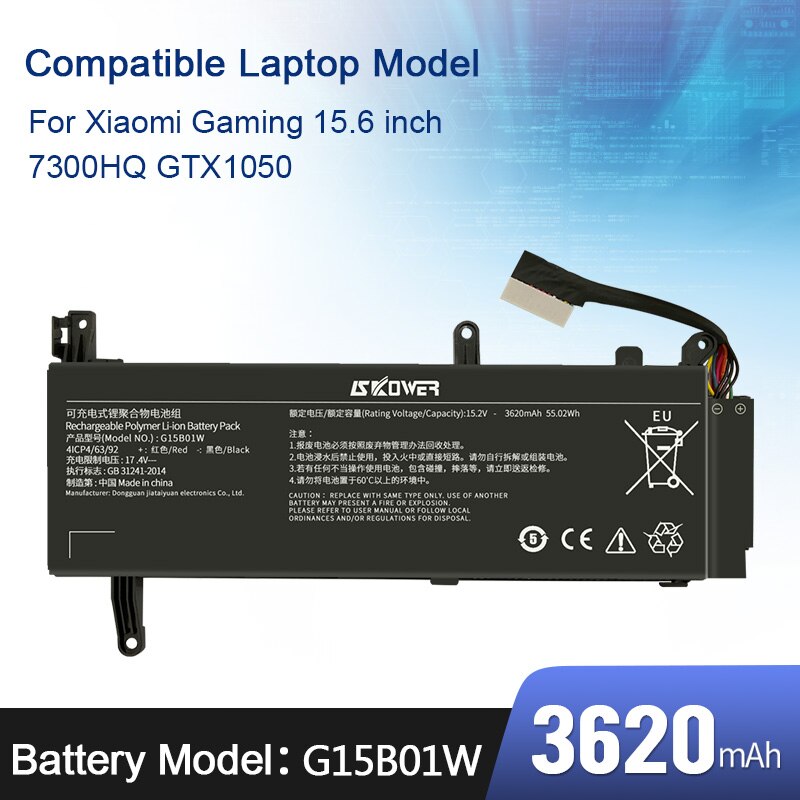 Batería para portátil Xiaomi MI Air de 13,3 &quot;, 12,5&quot; y 15,6 &quot;, GTX1050, rubí, Timi, TM1703, R13B01W, G15B01W, R10B01W, N15B01W, Notebook: MI Gaming 15.6 inch
