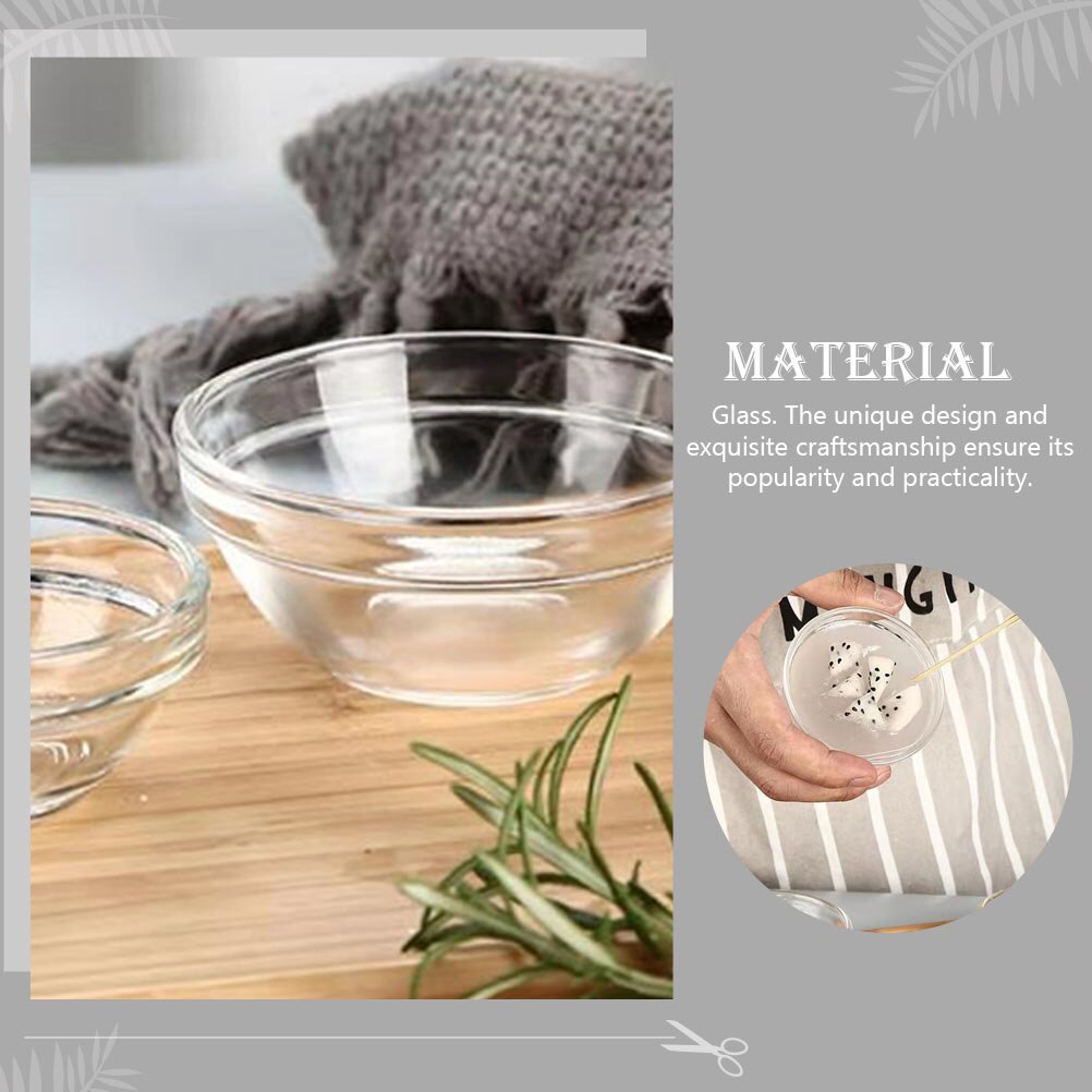 4pcs Glass Pudding Bowls Jelly Bowls Home Seasoning Bowls Seasoning Containers