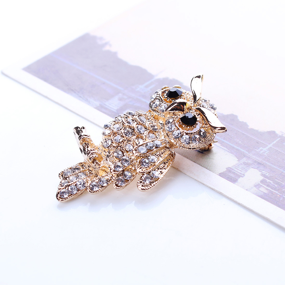 Ancient Women's Men's Owl Korean Alloy Trendy Imitation Rhinestone Blue Brooch Badge Christmas Accessories Lapel Pin