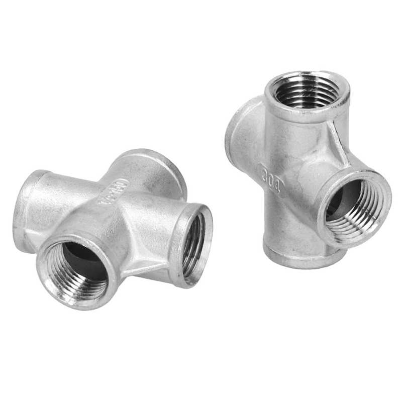 Facile À Installer 4 ‑Way Connecteur Connecteur de Tuyau 1/2In Fil Résistant À L'abrasion 4 ‑Way Joint pour Domestique