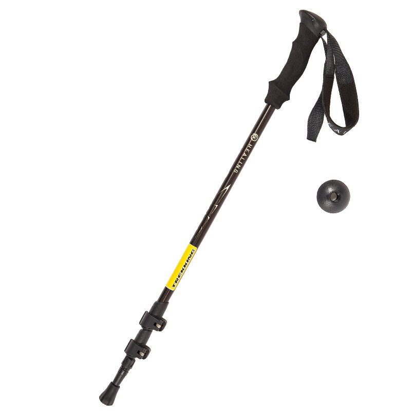 Cura-k-bastón plegable telescópico para senderismo, bastón de aluminio de 67-135cm, 3 secciones de bloqueo exterior: I PCS