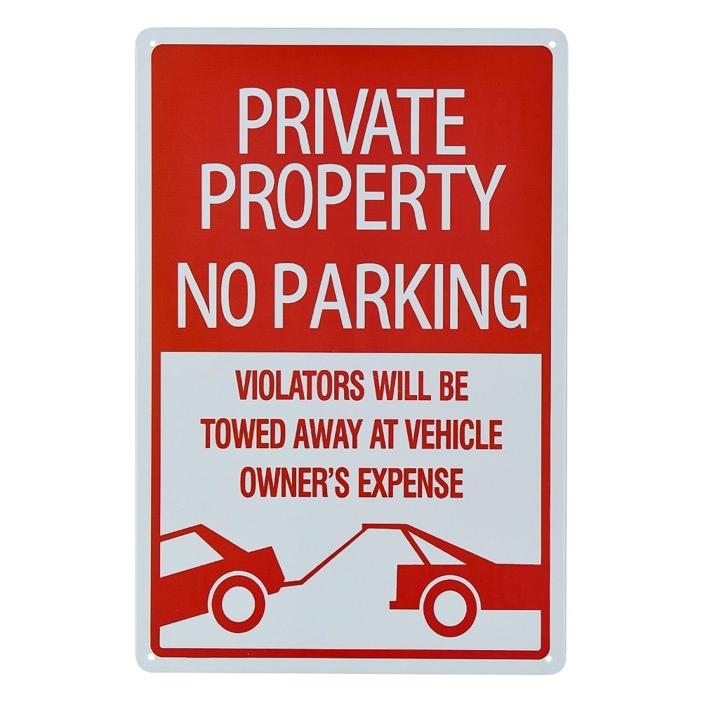 Ingen parkeringsskilt, privat ejendom , 8 "  x 12 " rustfrit metal uv trykt