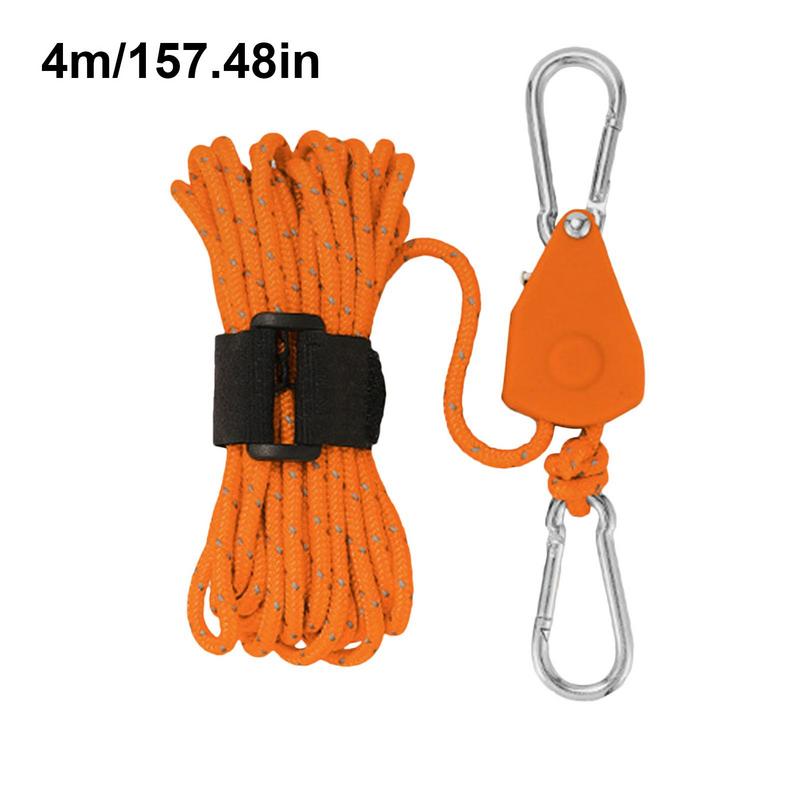 Zelt Kerl Seile Camping Schnur Riemens cheibe System verstellbar reflektierende 4mm Zurr gurte Seil KleiderbüGel tragbare Zelt Führungs seil für Höhle Außenbereich