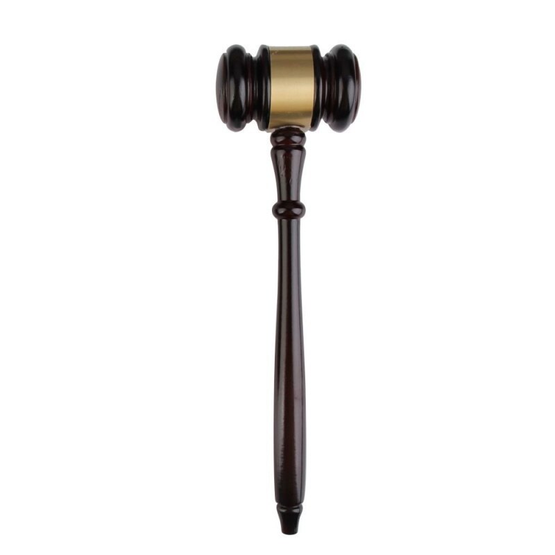 Wooden judge's gavel auction hammer with sound block for attorney judge auction handwork