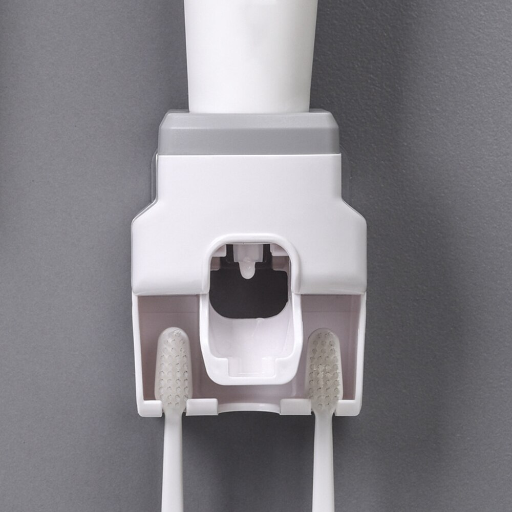 Automatic Toothpaste Dispenser Bathroom Toothbrush Holder Wall Mount Toothpaste Squeezer For Toilet Home Bathroom Accessories: gray