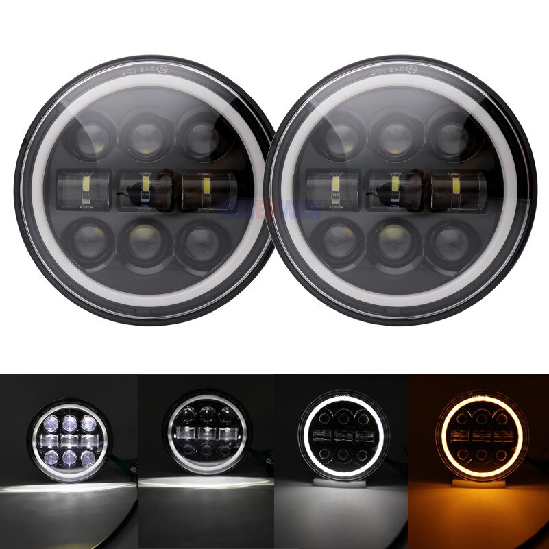 5 3/4" LED Headlights DRL 5.75 inch Iron 883 Dyna Headlamp for Triumph Rocket iii 3 Speed Tripl & Street Triple Driving Light