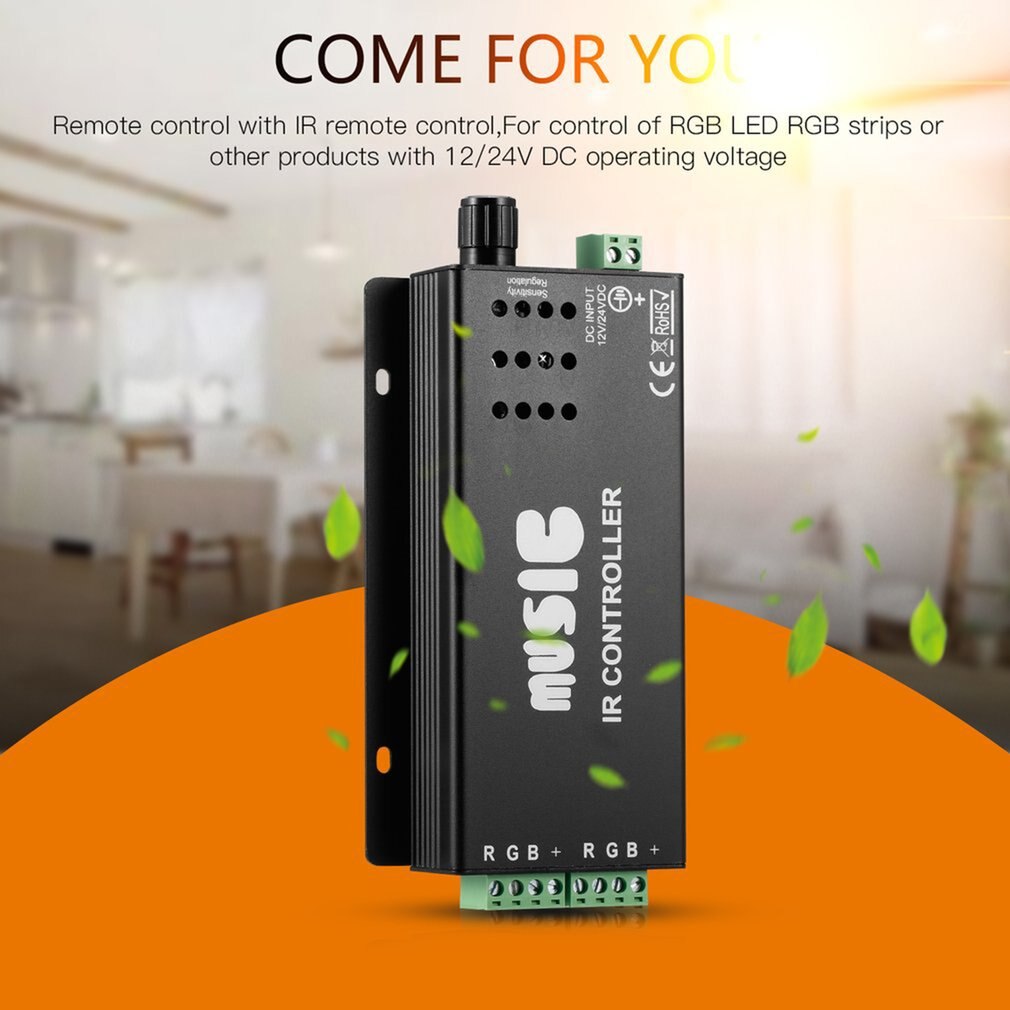 24 Key Music IR Remote Controller Sound Sensitive for RGB LED Strip Light